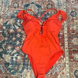 Beautiful coral swim - size large (8-10)
